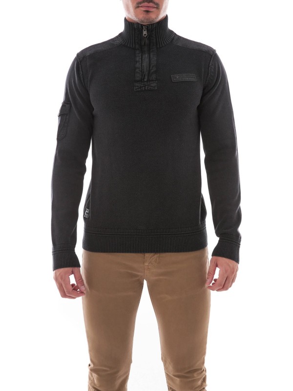 PULL ZIP LAZGO - Gris foncé