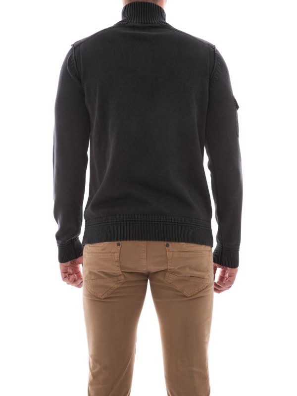 PULL ZIP LAZGO - Gris foncé