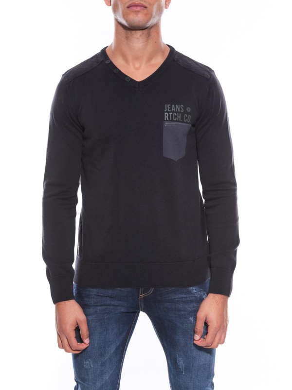 PULL COL V LADWIN - Noir