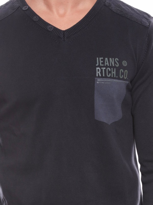 PULL COL V LADWIN - Noir