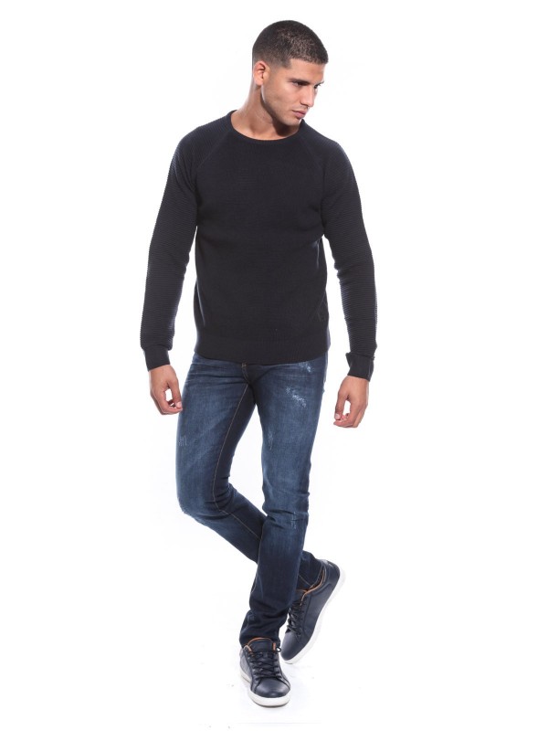 PULL COL ROND LECQUES - Marine