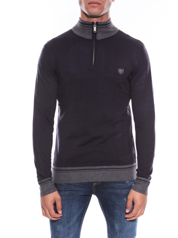 PULL COL ZIP LISIAN - Marine