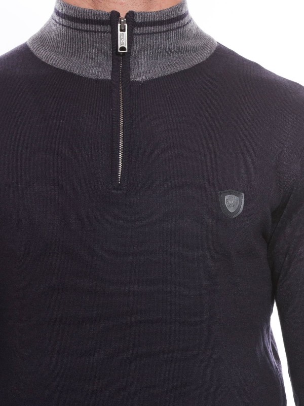 PULL COL ZIP LISIAN - Marine