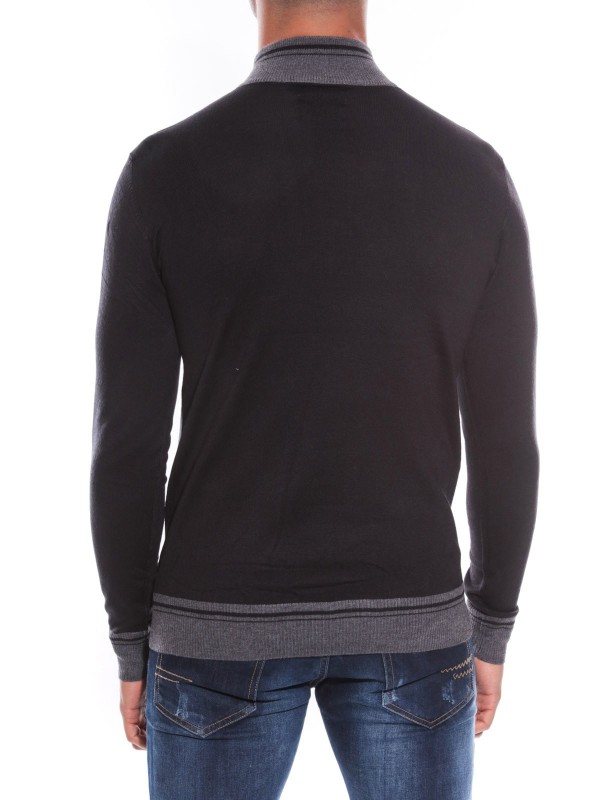 PULL COL ZIP LISIAN - Noir