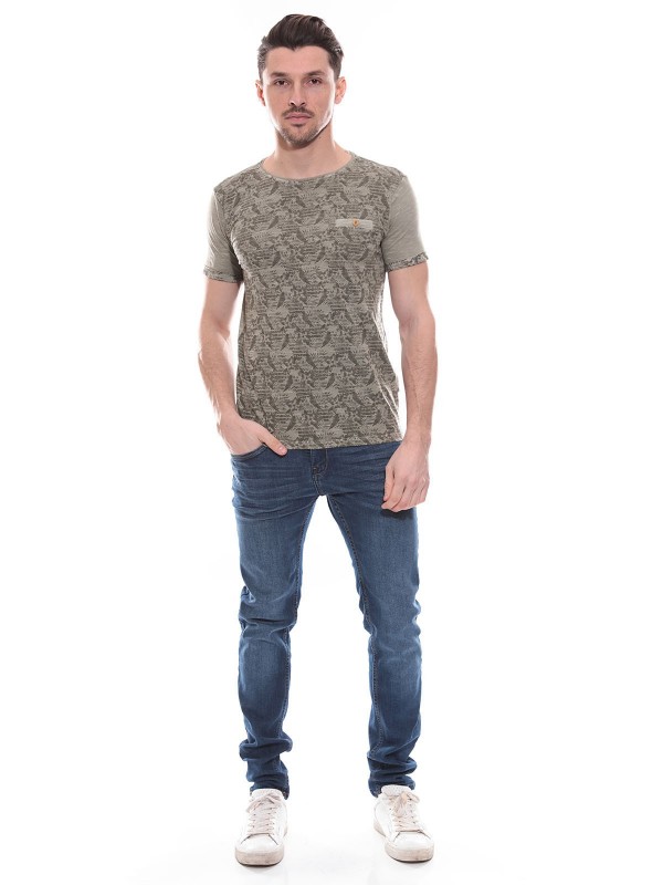 T-shirt col rond en coton...