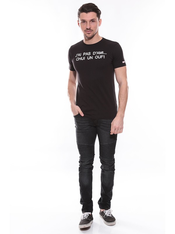 T-shirt col rond NANGIS - Noir