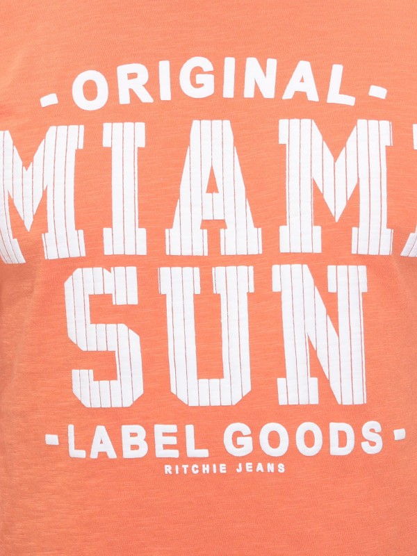 T-shirt col rond en coton...