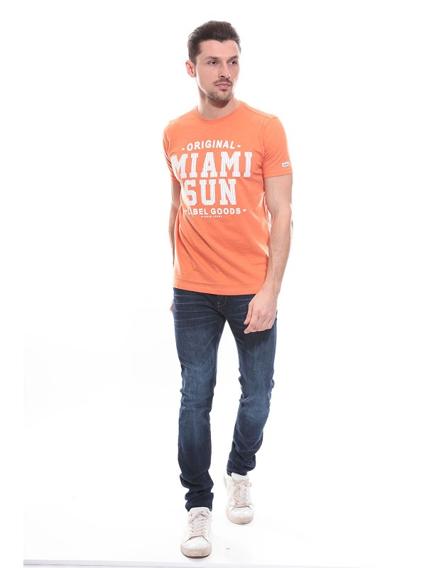 T-shirt col rond en coton...