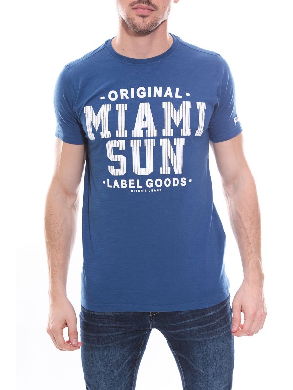 T-shirt col rond en coton...