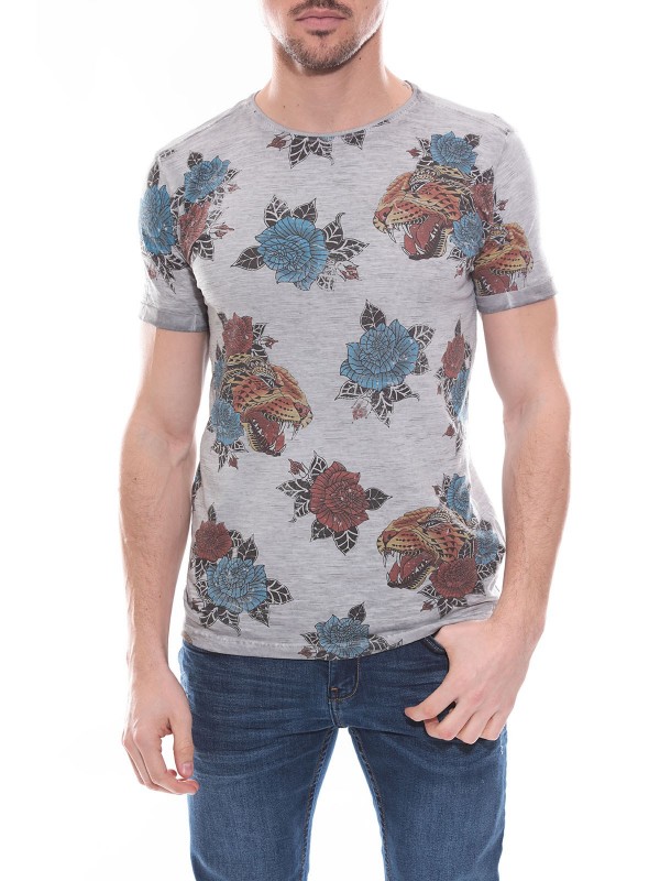 T-shirt col rond en coton...