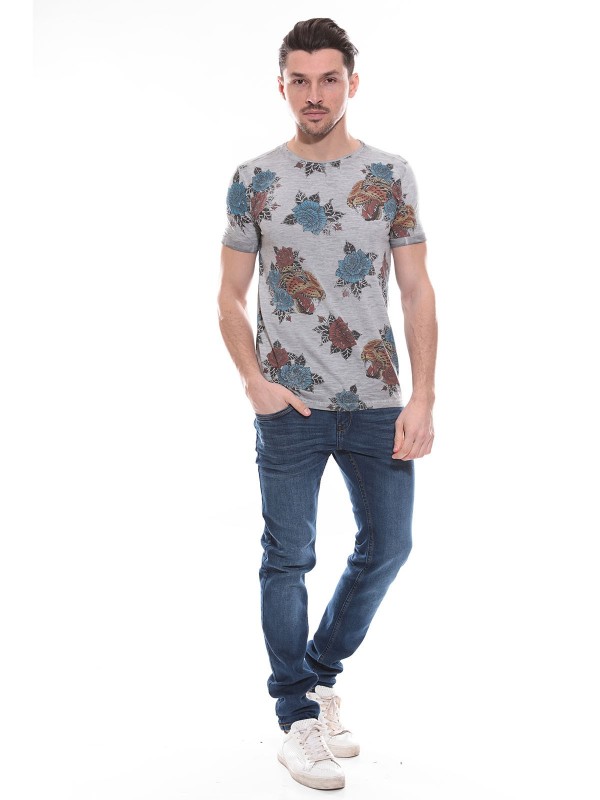 T-shirt col rond en coton...