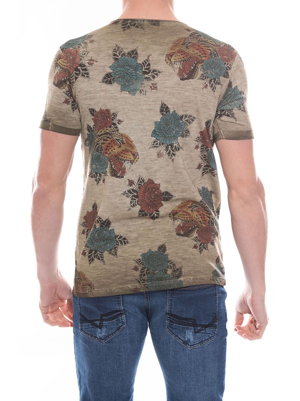 T-shirt col rond en coton...