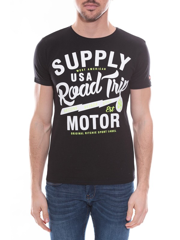 T-shirt col rond en coton...