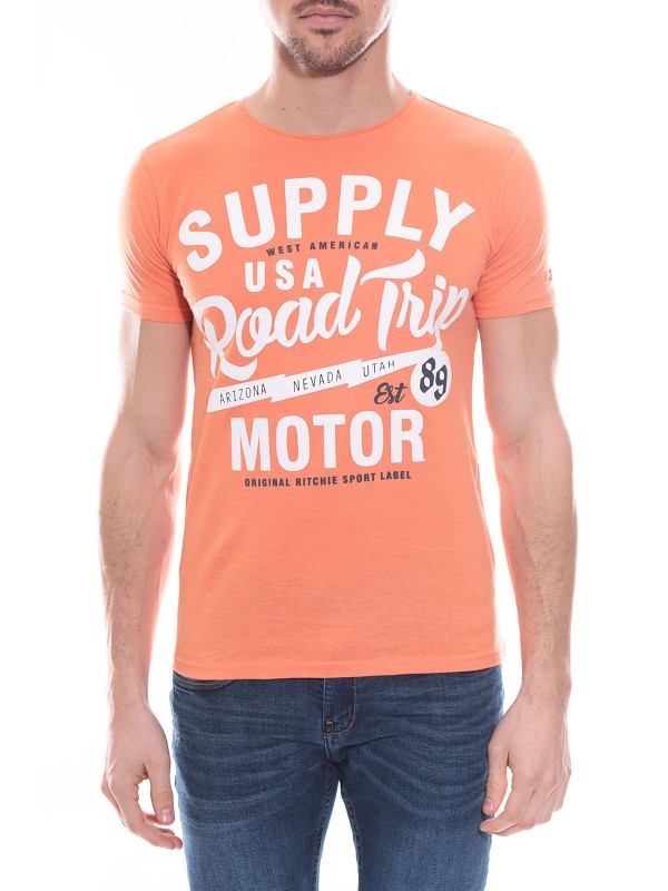 T-shirt col rond en coton...