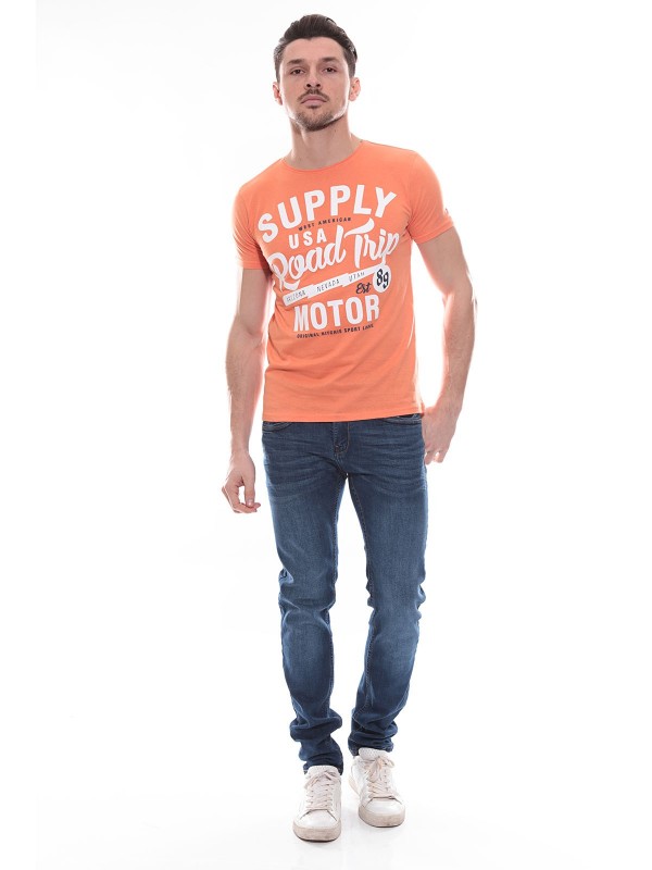 T-shirt col rond en coton...