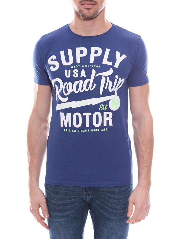 T-shirt col rond en coton...