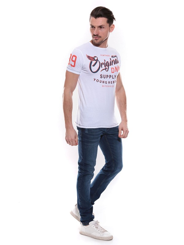 T-shirt col rond en coton...