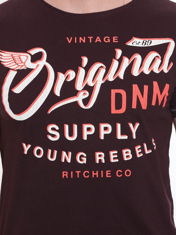 T-shirt col rond en coton...