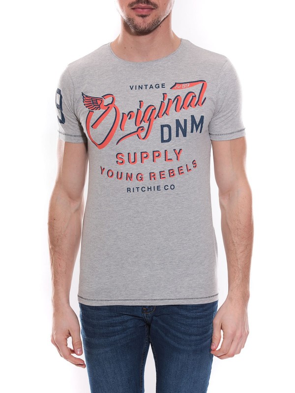 T-shirt col rond en coton...