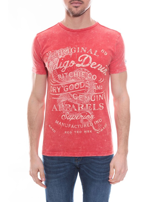 T-shirt col rond en coton...