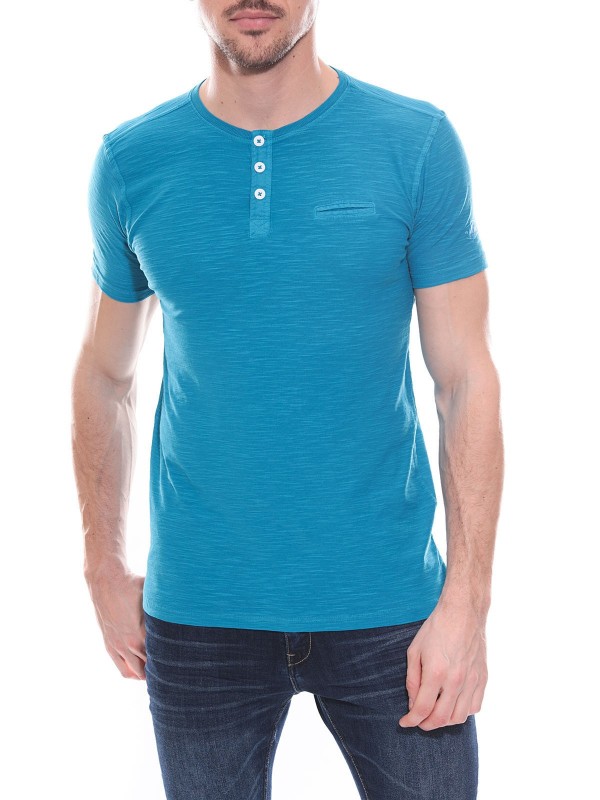 T-shirt col tunisien en...