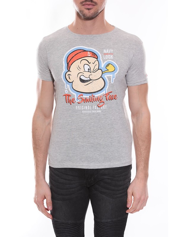 T-shirt col rond en coton...