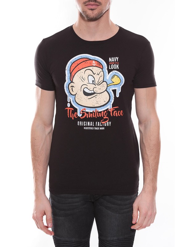 T-shirt col rond en coton...