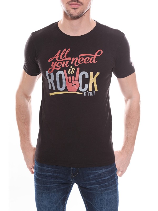 T-shirt col rond NOVES - Noir