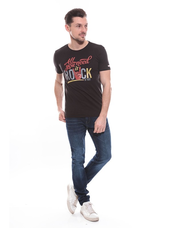 T-shirt col rond NOVES - Noir