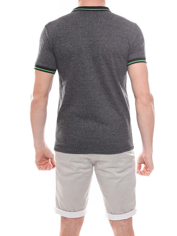 Polo col zippé en coton...