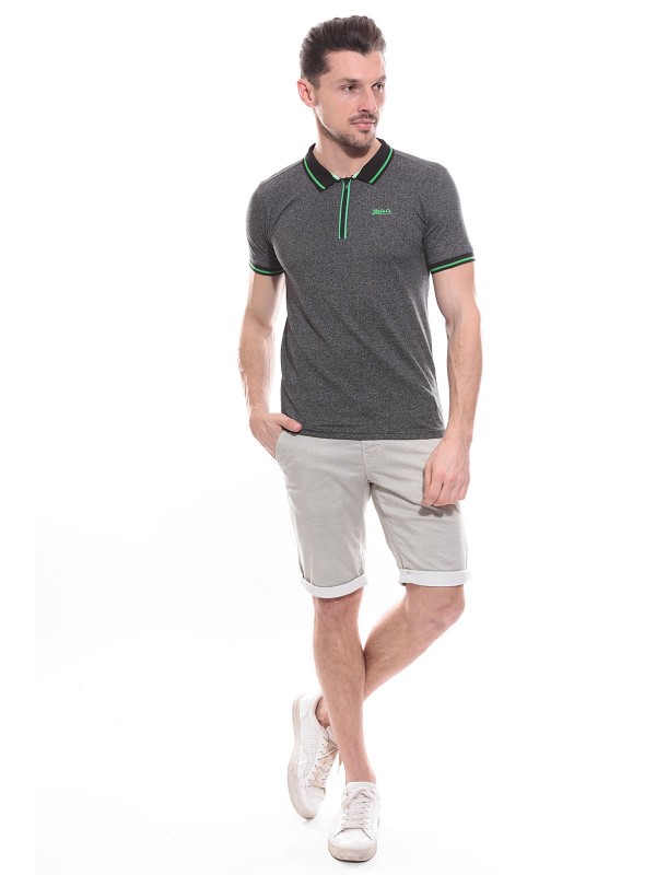 Polo col zippé en coton...