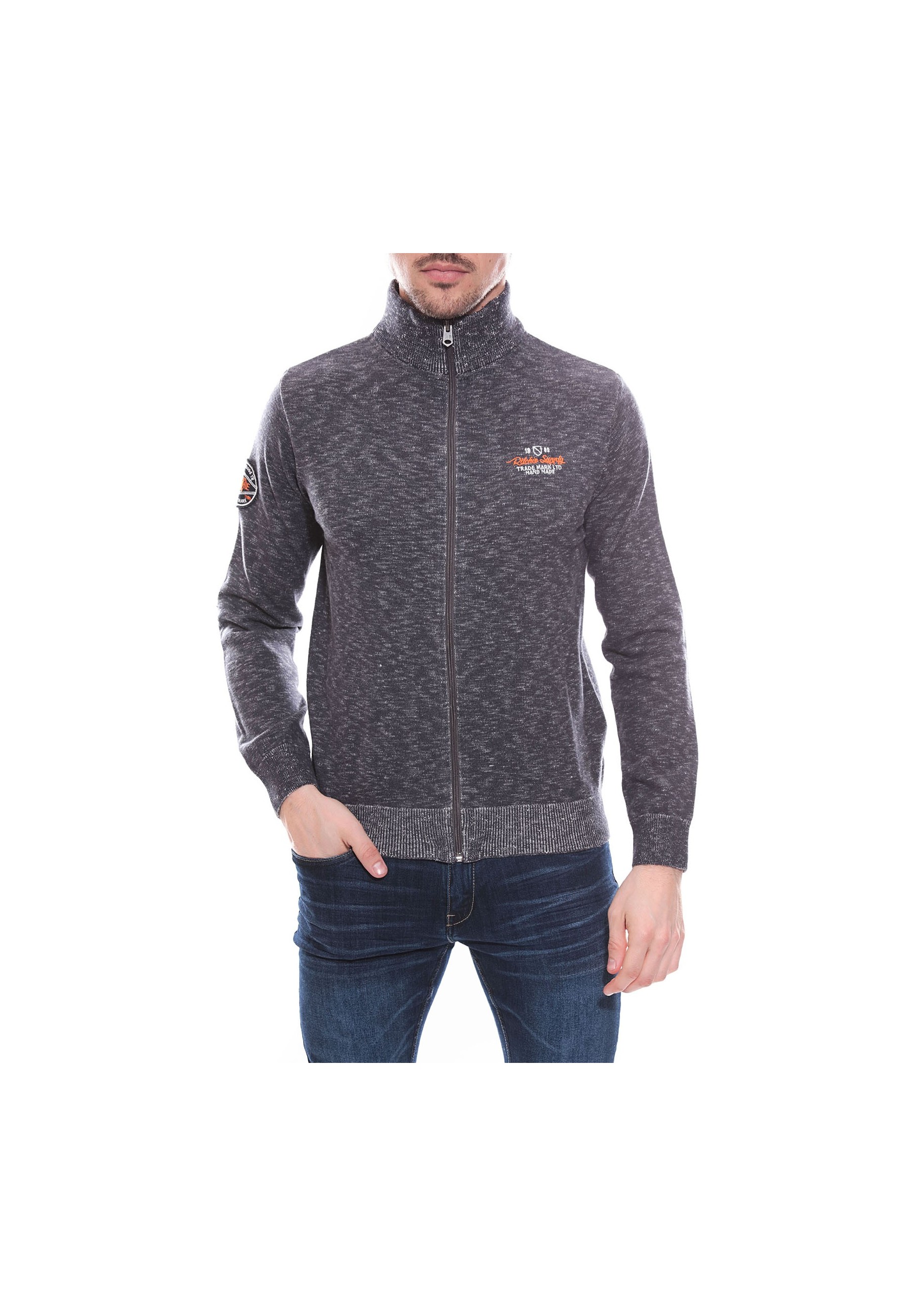 Gilet zippé col cheminée en coton ANTONIO