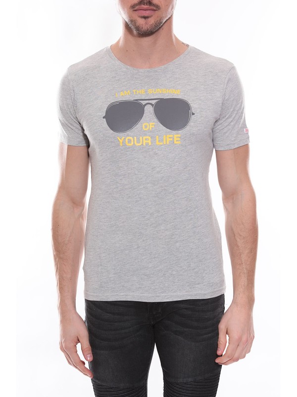 T-shirt col rond en coton...