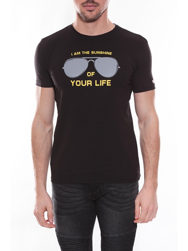 T-shirt col rond en coton...