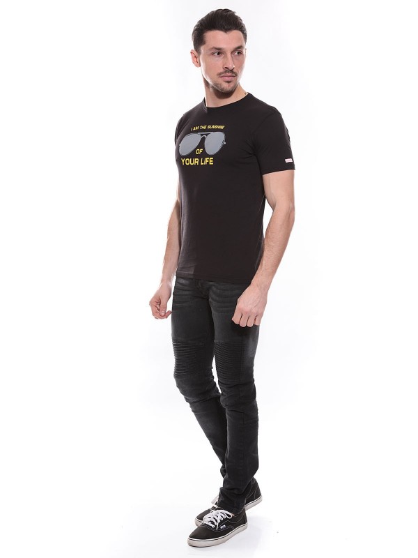 T-shirt col rond en coton...