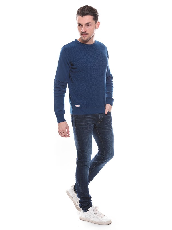 Pull col rond en coton ALEX...