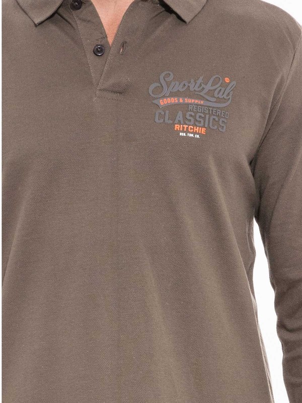 Polo manches longues en...