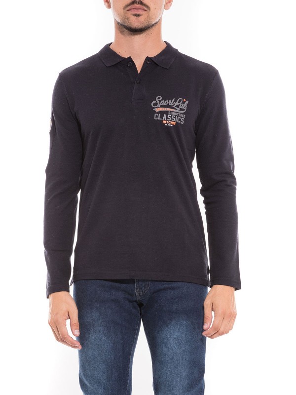 Polo manches longues en...