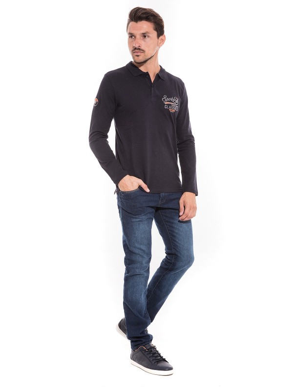 Polo manches longues en...