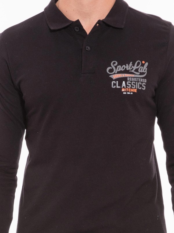 Polo manches longues en...