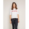 T-shirt col rond manches courtes message cropped FAUSTINE