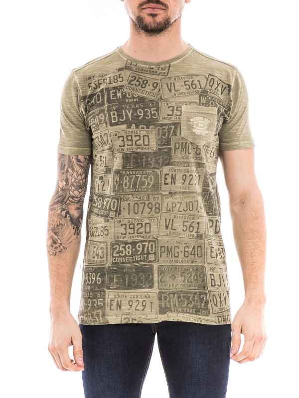 T-shirt col rond pur coton...