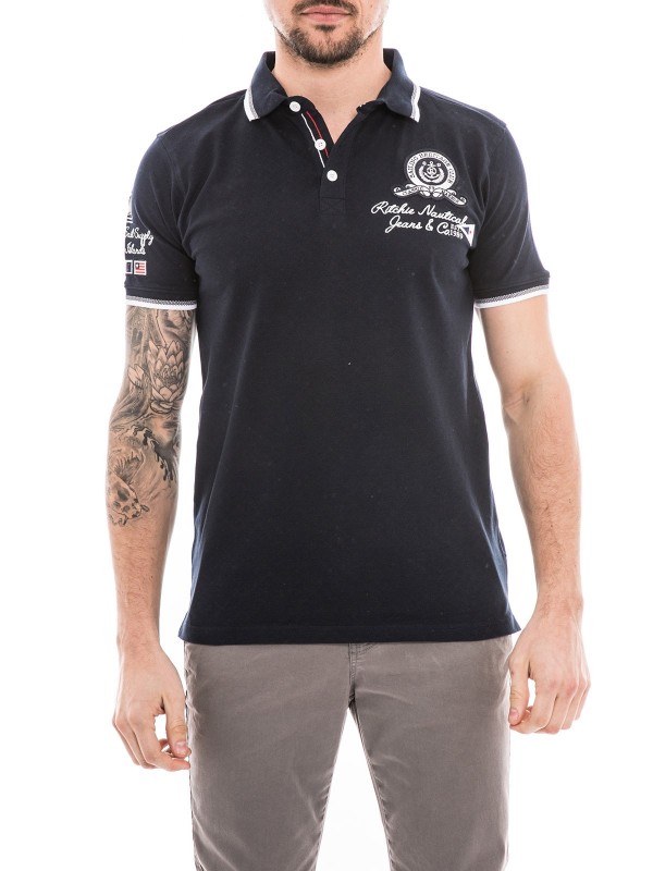 Polo pur coton POUKI - Bleu...