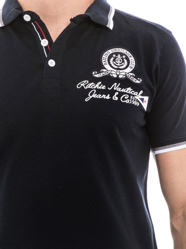 Polo pur coton POUKI - Bleu...