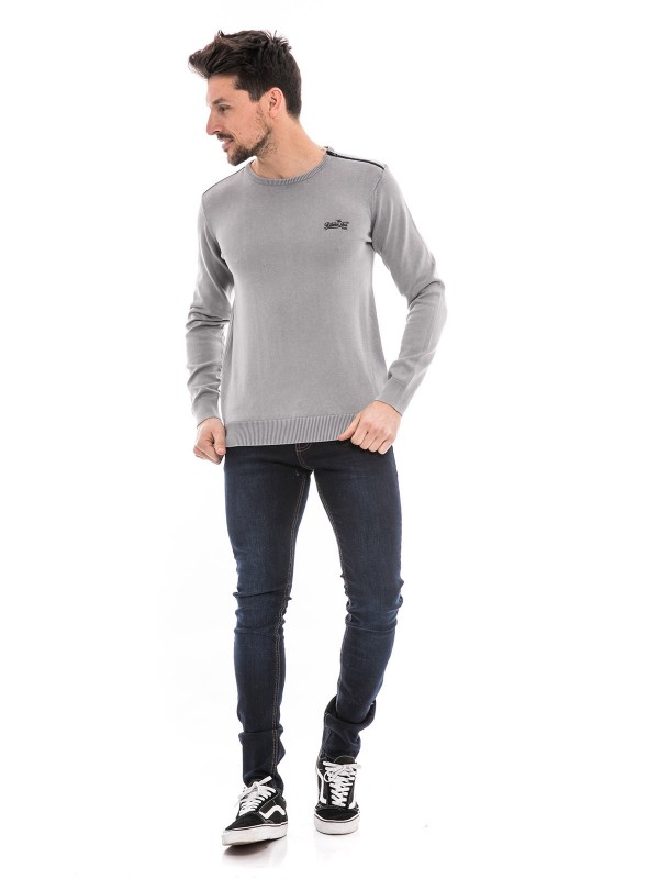Pull col rond AXILO - Gris