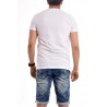 T-shirt col rond pur coton rayé message NORTINE