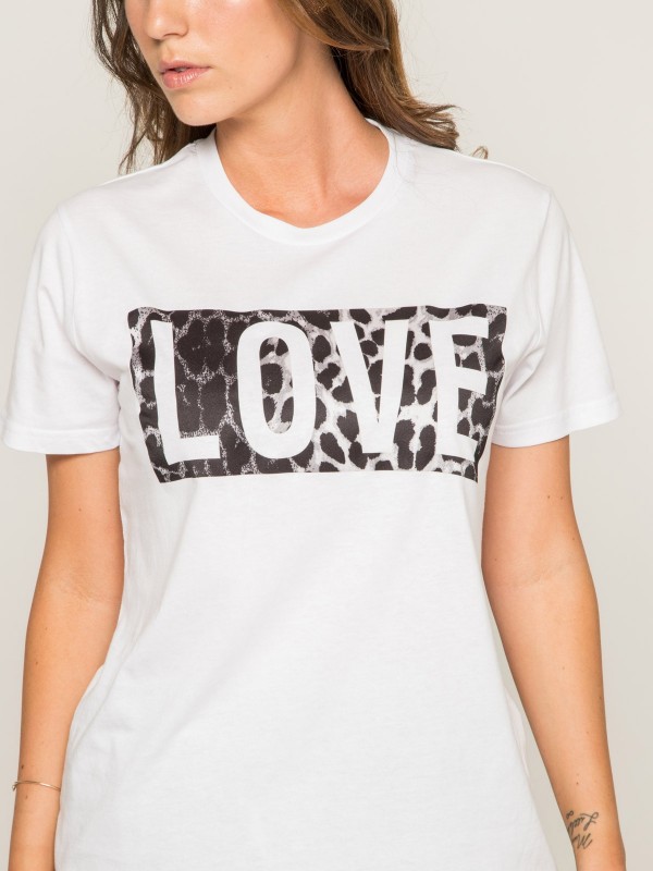 T-shirt col rond message FOVE