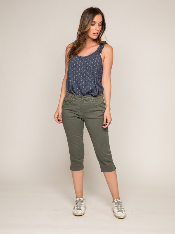 Pantacourt slim XIMI - Kaki...