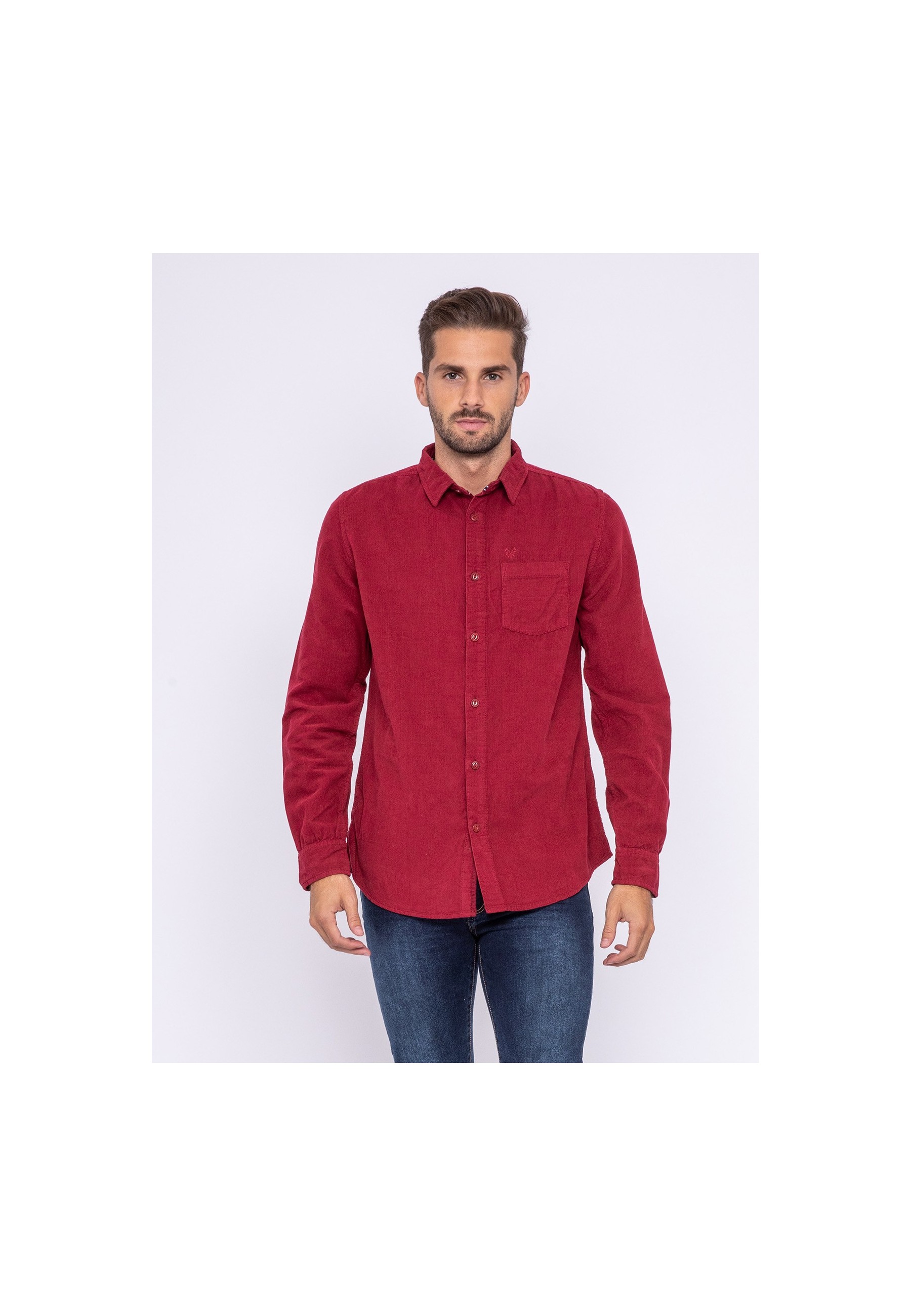 Chemise manches longues pur coton velours TRESOR