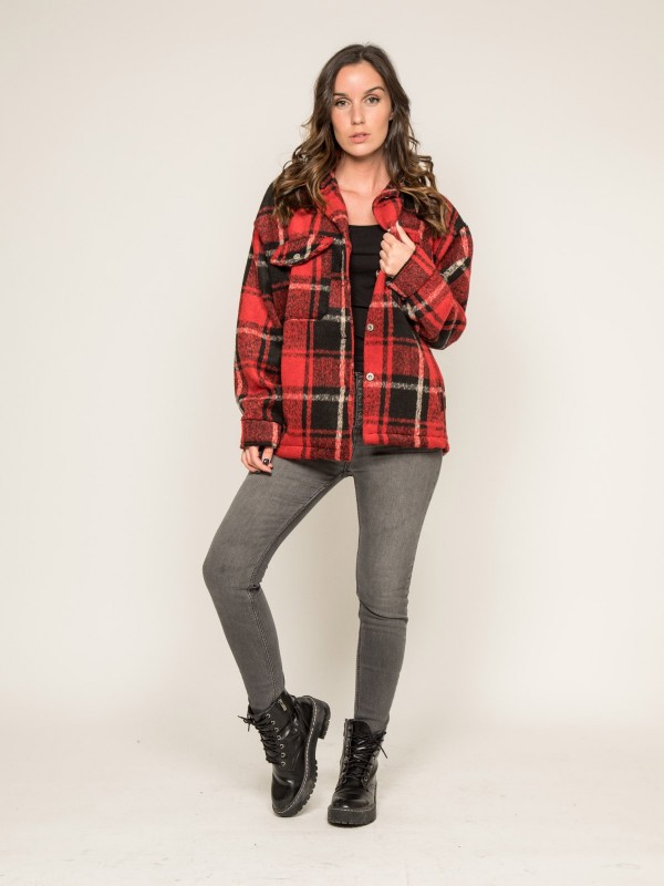 Manteau court carreaux...